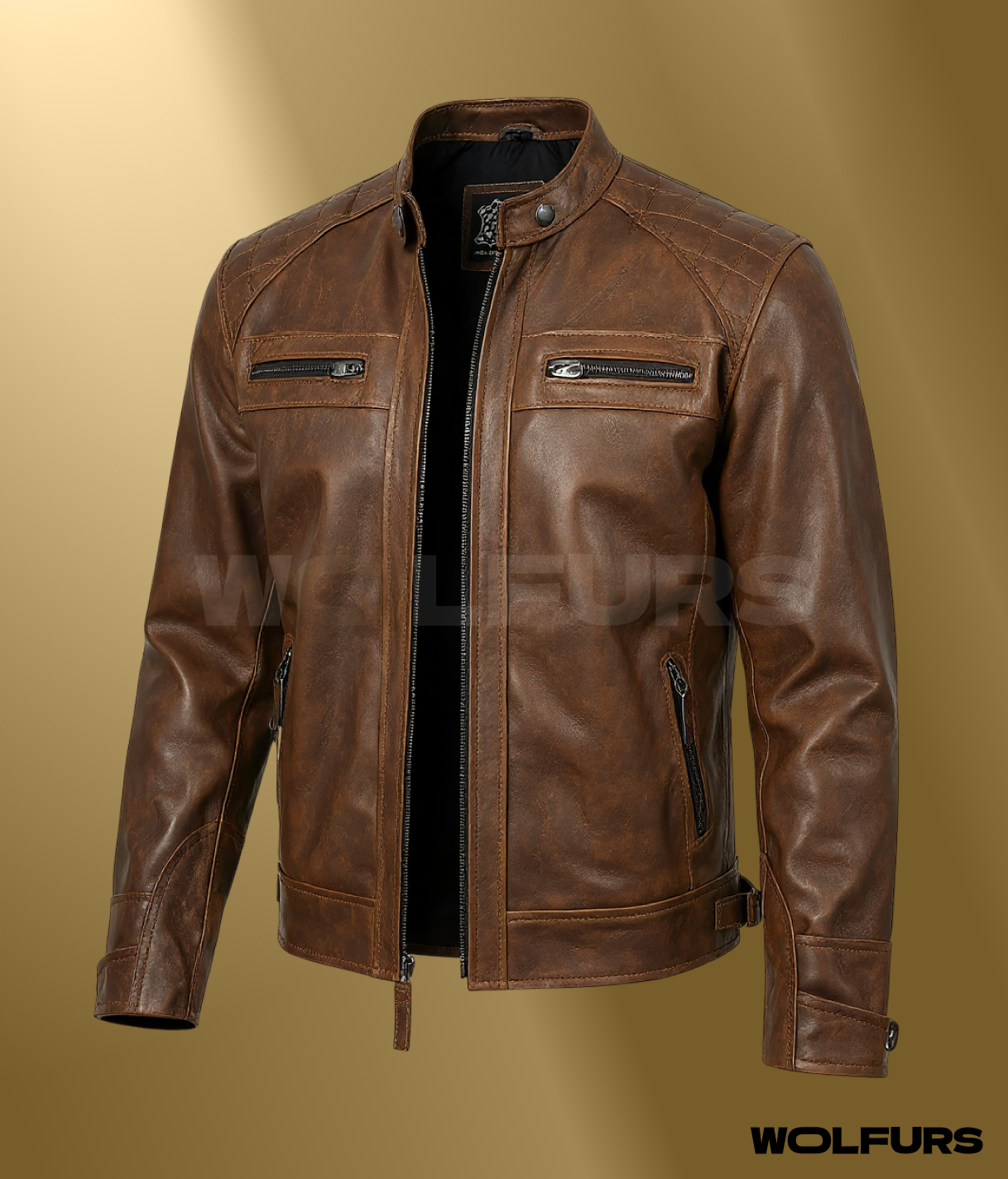Olive Green Café Racer Leather Jacket