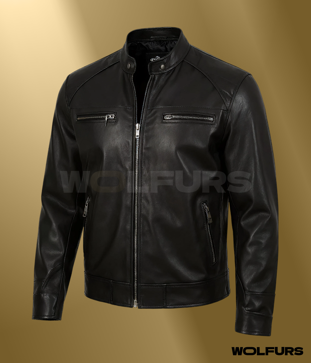 Olive Green Café Racer Leather Jacket