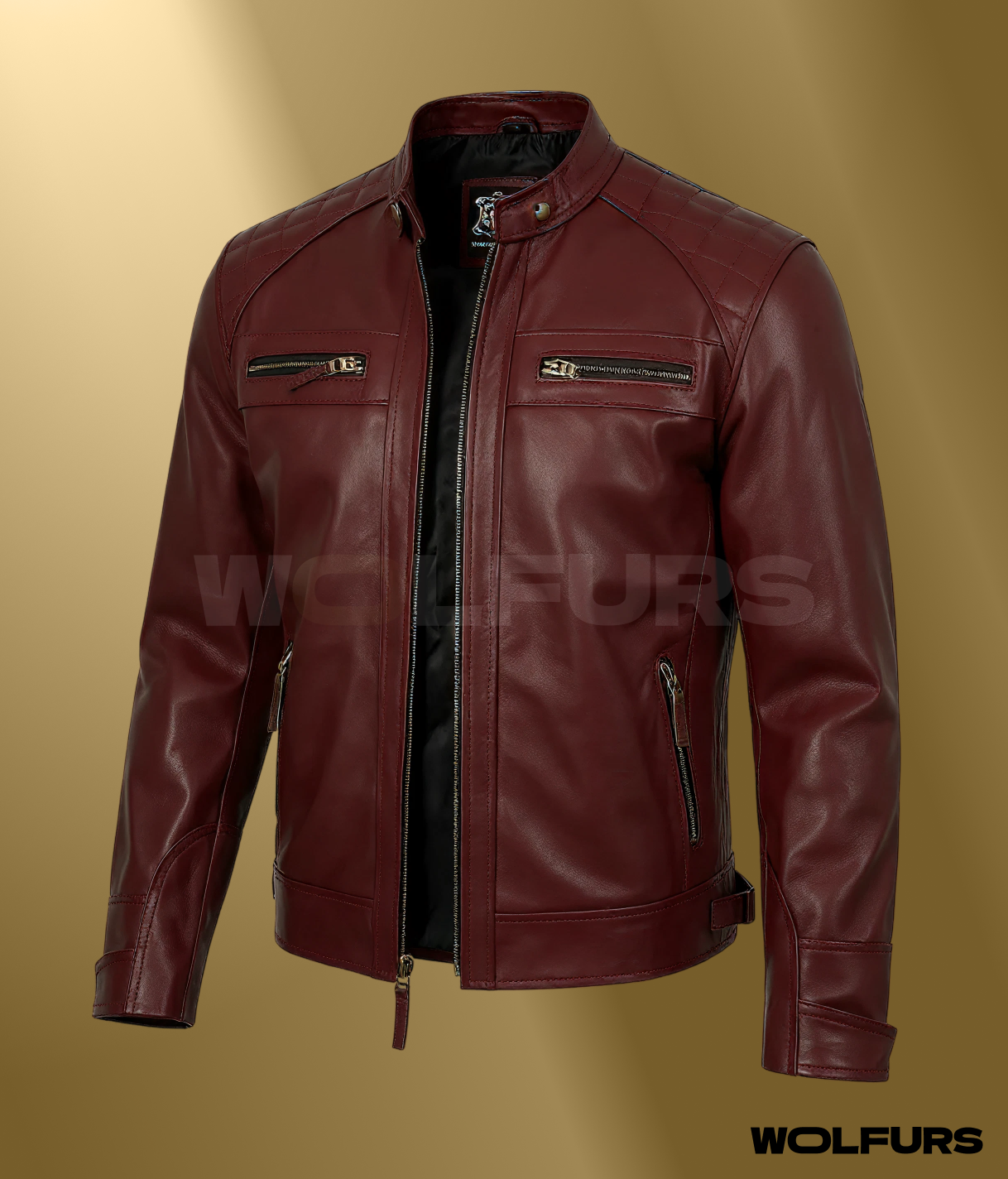 Olive Green Café Racer Leather Jacket