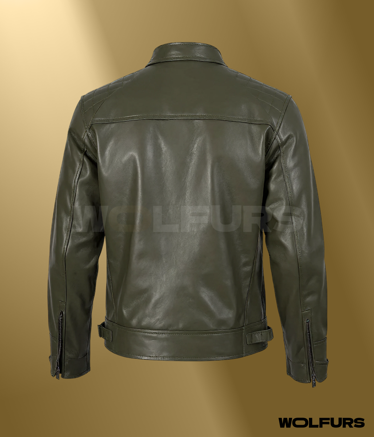 Olive Green Café Racer Leather Jacket